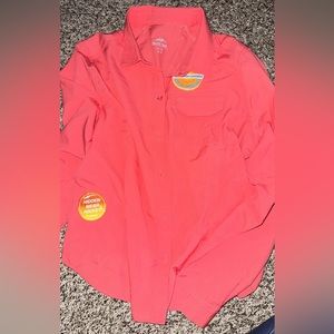 Coral Sun Protection Button up Shirt